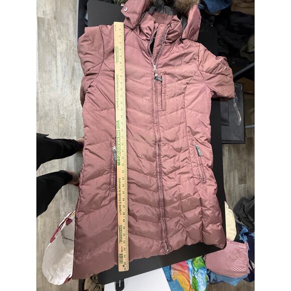 Eddie Bauer Down Insulated Parka Mauve Purple Large Women's Faux Fur Trim - Picture 9 of 14